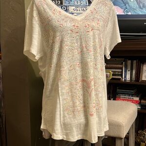 Style & Co. Cream Relaxed Short Sleeve Tee